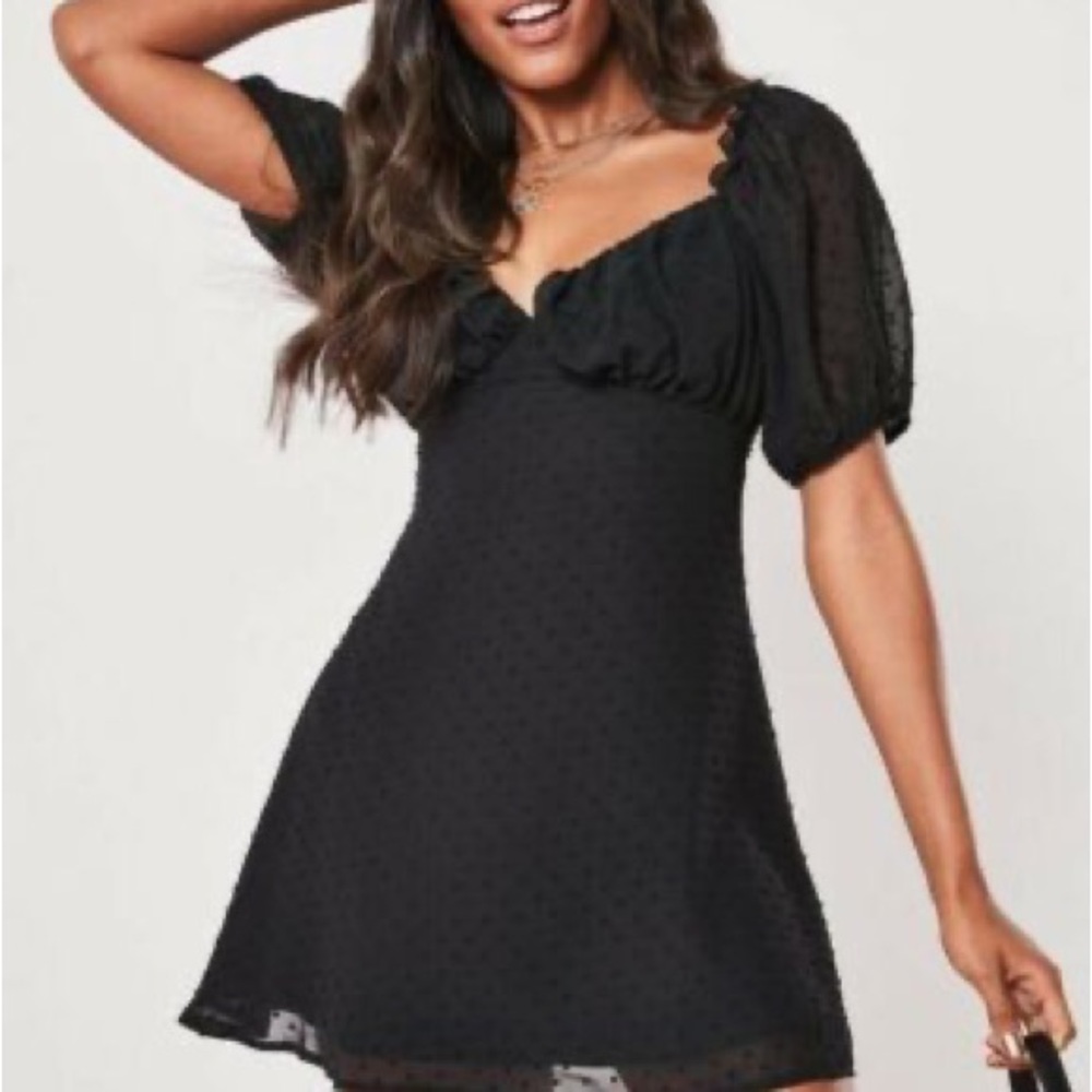 Missguided Black Puff Sleeve Dress